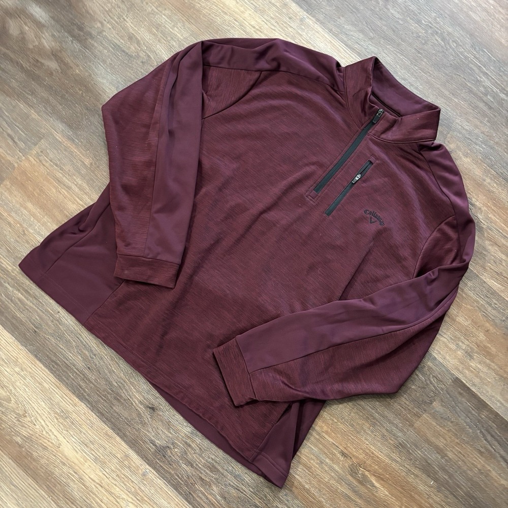Callaway Golf Maroon 1/4 Zip Pullover Mens Sz XXL Golf Casual